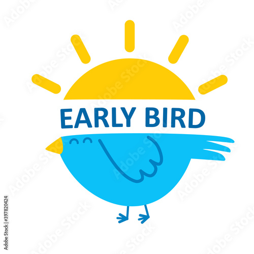 Early bird design. Clipart image.