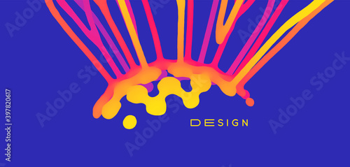 Abstract sphere with exploding rays. Nuclear power reaction. Paint splash. Cover design template. Vector illustration for advertising, marketing or presentation.