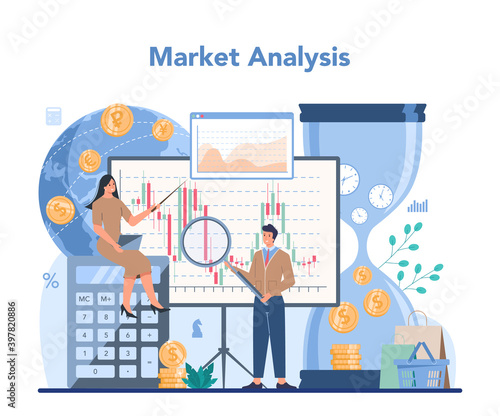 Trader, financial investment concept. Stock market analysis.