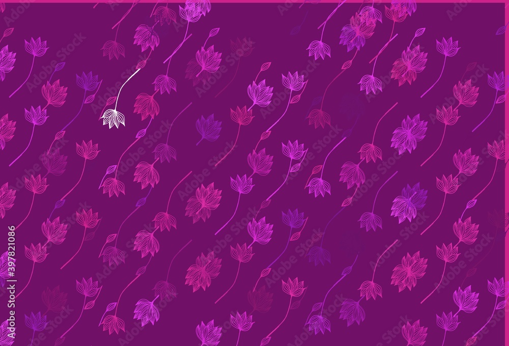 Fototapeta premium Light Purple vector sketch background.
