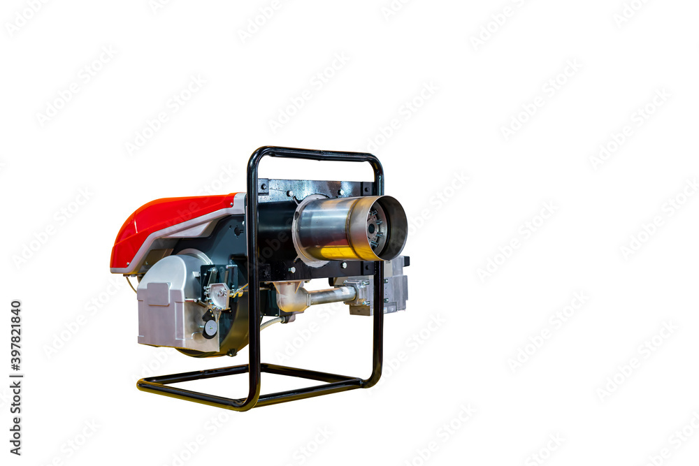 nozzle  burner head unit for industrial such as furnace or oven for manufacturing isolated on white background with clipping path