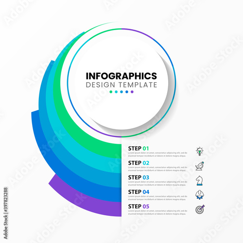 Infographic design template. Creative concept with 5 steps