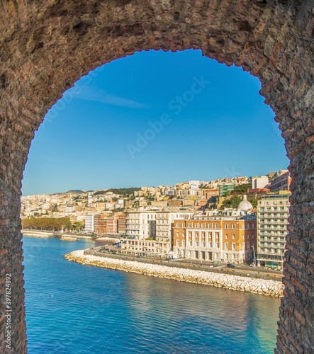 Naples, Italy - both historical districts in Naples, Chiaia and Pallonetto display a wonderful architecture. Here the waterfront seen from Castel dell'Ovo