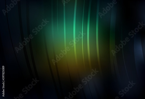 Dark Blue  Green vector pattern with bent lines.