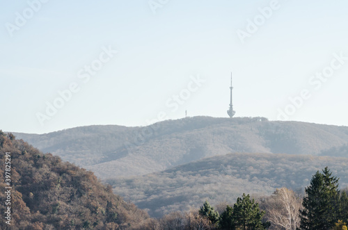 Television tower on the hill Fruska Gora near Novi Sad, Serbia 