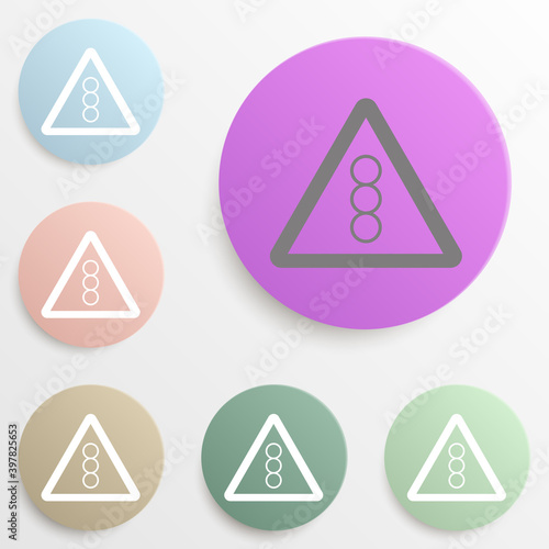 Traffic light sign badge color set. Simple glyph, flat vector of web icons for ui and ux, website or mobile application