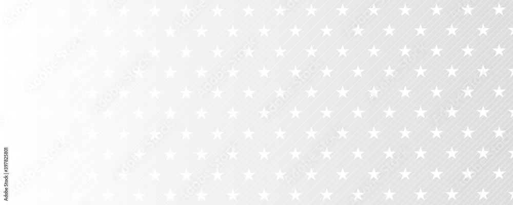 white transparent stars on blue background, seamless horizontal stock vector illustration clip art for web header or cover
