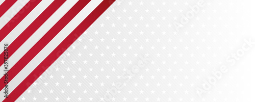 Waving American Stars and Stripes made in two colors isolated on white
