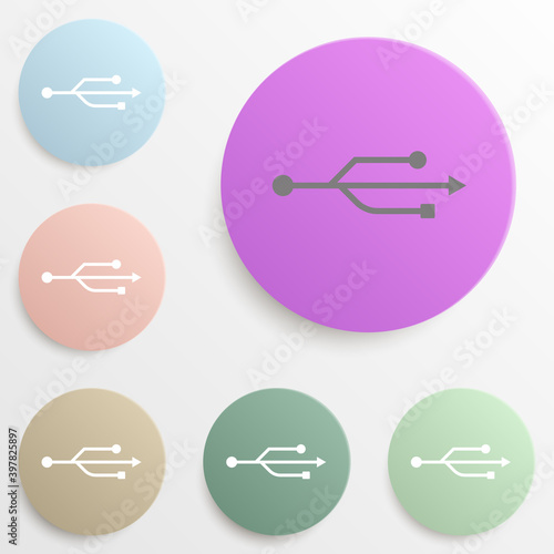 usb badge color set. Simple glyph, flat vector of web icons for ui and ux, website or mobile application