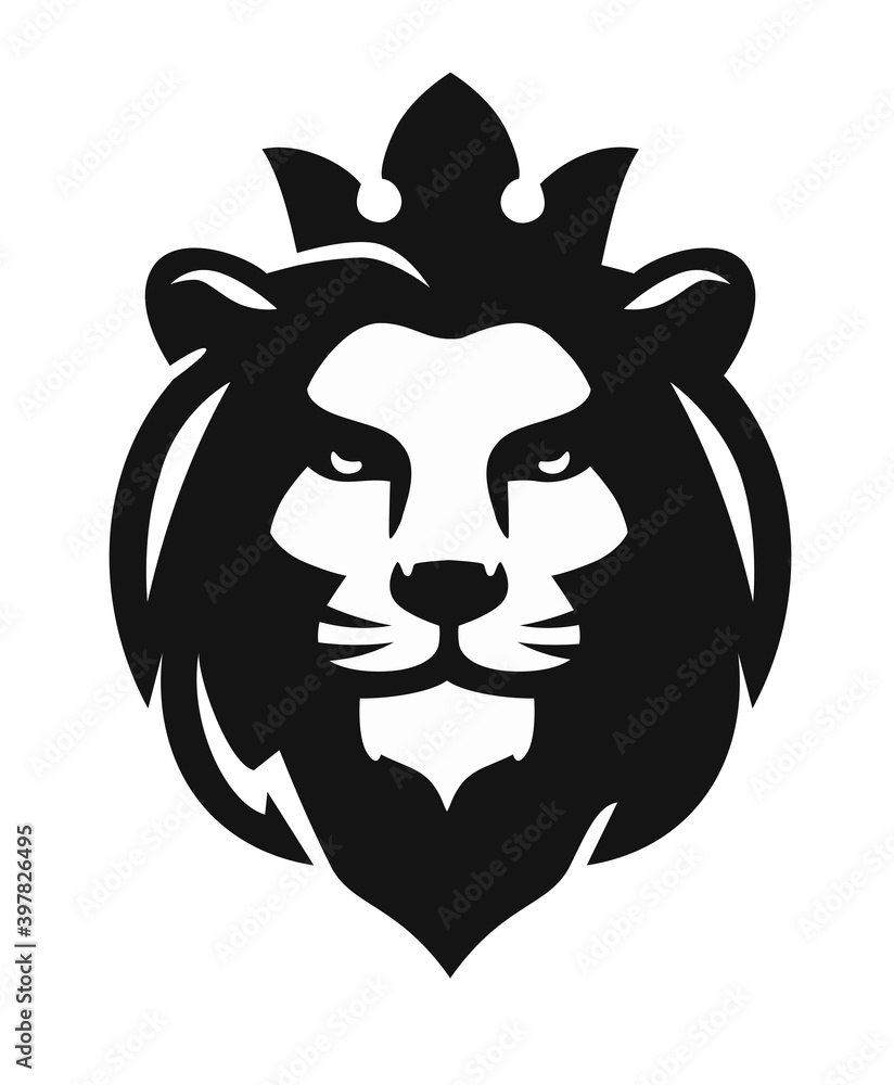 lion head emblem on white background lion head emblem on white background