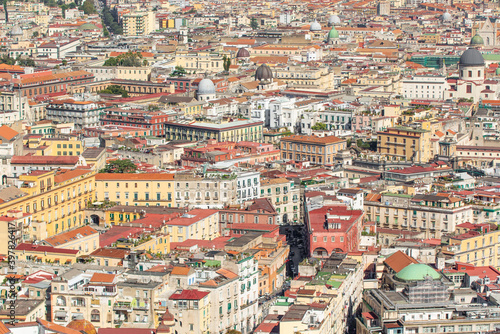 Naples, Italy - heavily bombed during World War II, Naples has seen a savage urbanization in the 60s. Here in particular the wild and colorful skyline 