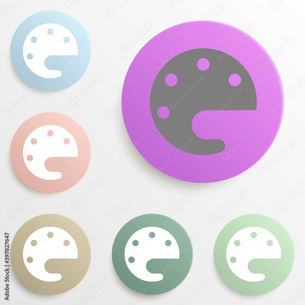 drawing instruments with palette, paint badge color set. Simple glyph, flat vector of web icons for ui and ux, website or mobile application drawing instruments with palette, paint badge color set. Simple glyph, flat vector of web icons for ui and ux, website or mobile application
