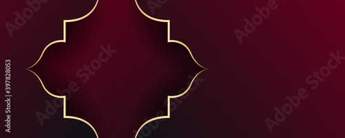 Gold red abstract islamic background