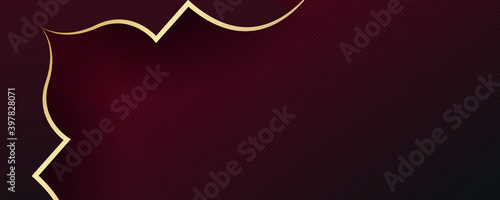 Gold red abstract islamic background