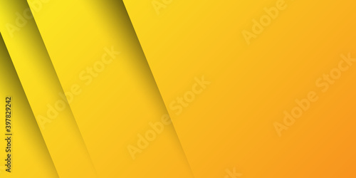 Simple orange yellow abstract background with cut stripes and paper cut