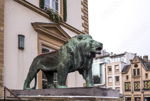 Lion at the entrance of Hotel De Ville
