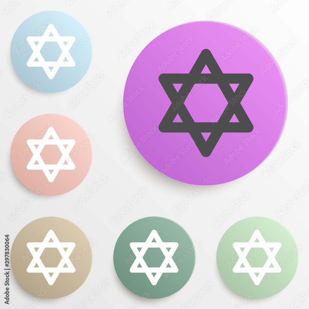 star of David badge color set. Simple glyph, flat vector of web icons for ui and ux, website or mobile application star of David badge color set. Simple glyph, flat vector of web icons for ui and ux, website or mobile application