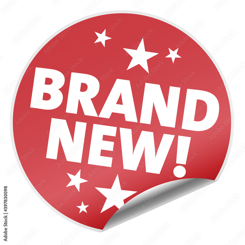 red round BRAND NEW sticker curled up on one side vector illustration red round BRAND NEW sticker curled up on one side vector illustration