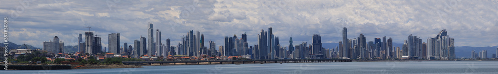 Panorama Skyline Panama City front ocean