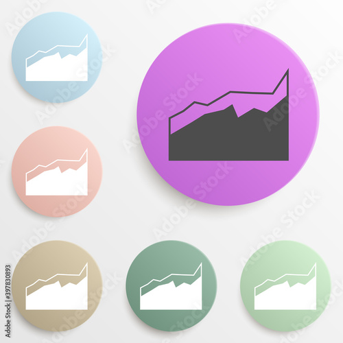 a comparative diagram badge color set. Simple glyph, flat vector of web icons for ui and ux, website or mobile application