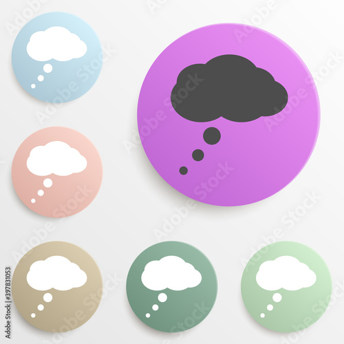 colloquial badge color set. Simple glyph, flat vector of web icons for ui and ux, website or mobile application