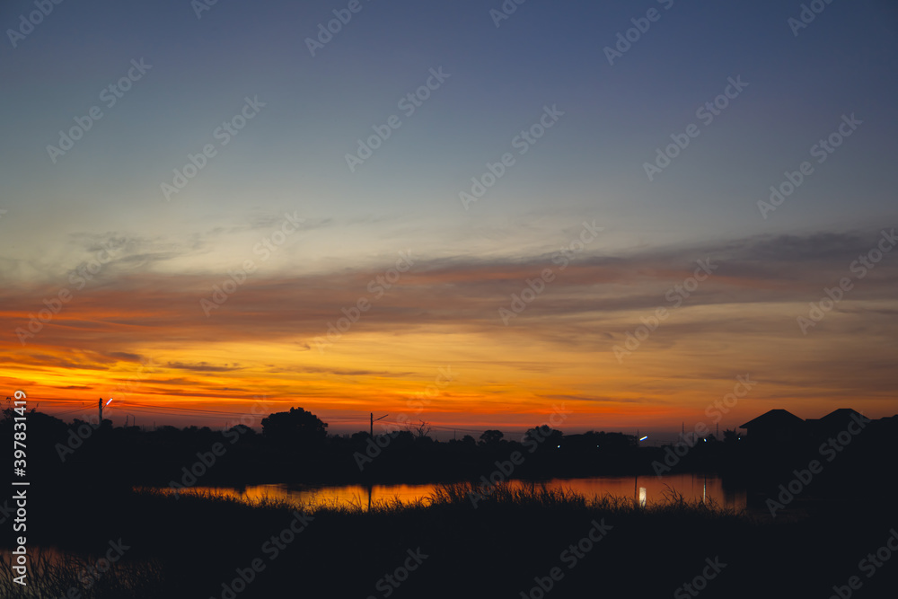 Sunset sky for nature background