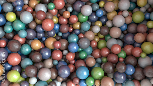3d render. Assorted colored spheres © Miguel Aguirre