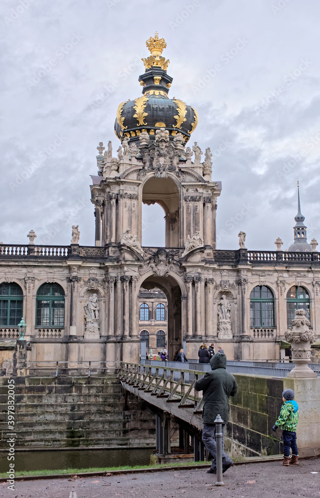 Naklejka premium Zwinger-palace and park complex of four buildings