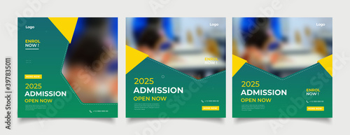 School education admission social media post and web banner template