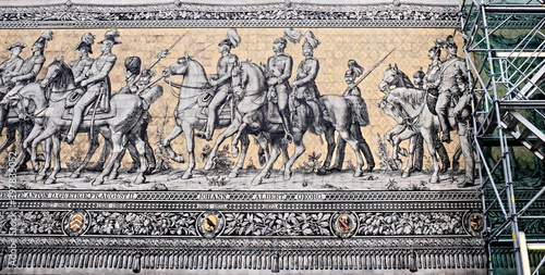   Procession of the princes  - a wall tile panel made of Meissen porcelain