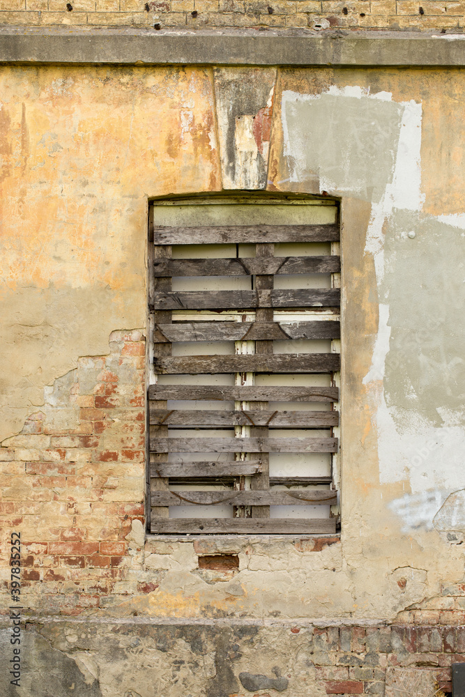 Old window openings in an abandoned building Old window openings in an abandoned building