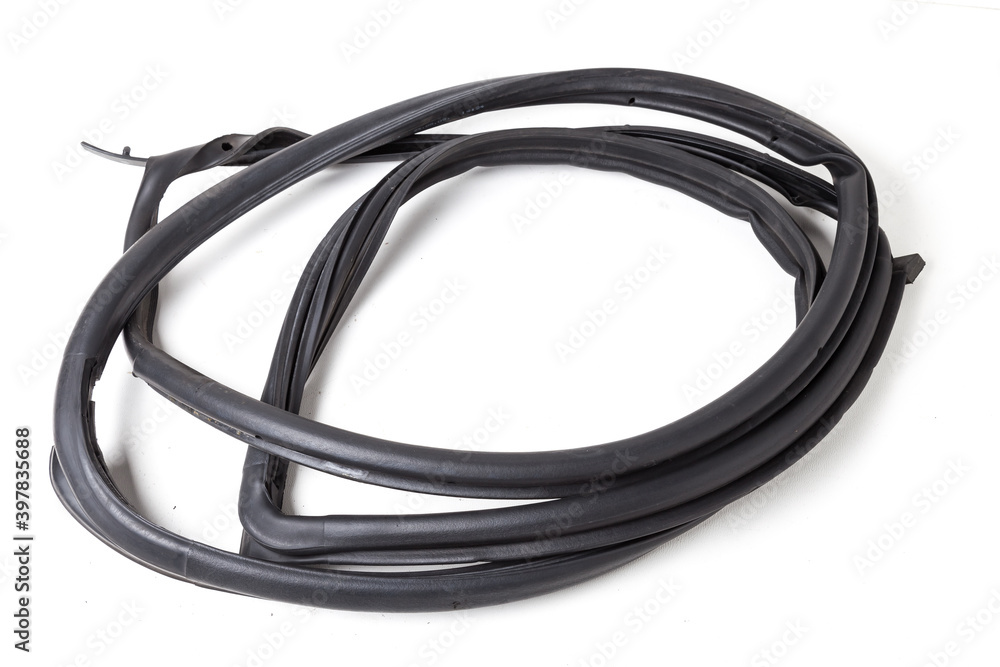A roll of rolled up black rubber sealant to seal the body, doors or trunk of the car, preventing heat loss in the interior and moisture ingress. Gasket for repair in the workshop. A roll of rolled up black rubber sealant to seal the body, doors or trunk of the car, preventing heat loss in the interior and moisture ingress. Gasket for repair in the workshop.