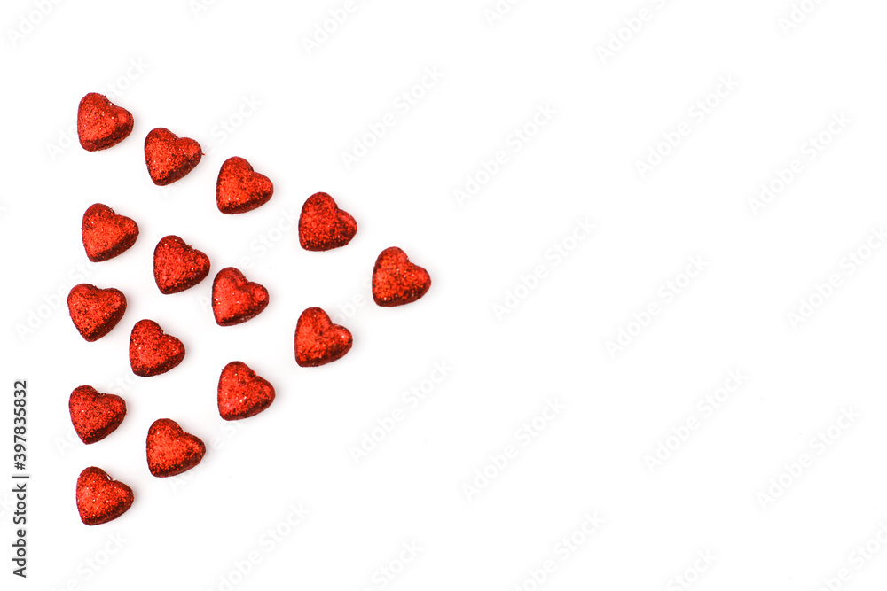 Small red hearts are symbol of Valentine's Day Small red hearts are symbol of Valentine's Day