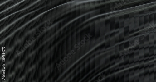 3d render of Abstract background luxury black cloth  wave silk or satin fabric  black cloth