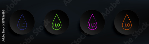 water drop dark badge color set. Simple thin line, outline vector of Scientifics study icons for ui and ux, website or mobile application