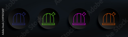 observatory dark badge color set. Simple thin line, outline vector of Scientifics study icons for ui and ux, website or mobile application