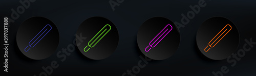 thermometr dark badge color set. Simple thin line, outline vector of Scientifics study icons for ui and ux, website or mobile application