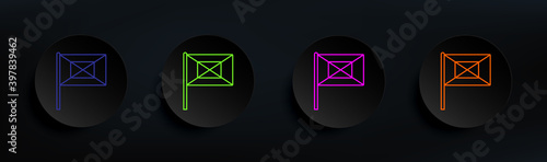 nonedark badge color set. Simple thin line, outline vector of flags icons for ui and ux, website or mobile application