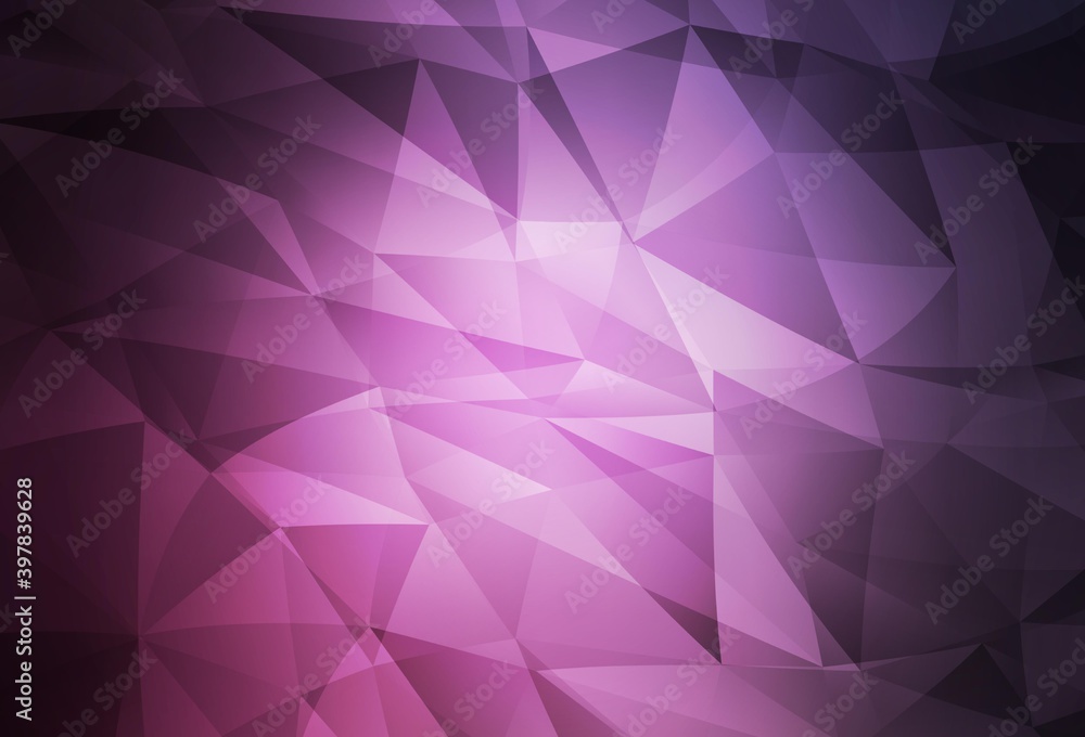 Obraz premium Dark Pink vector triangle mosaic template.
