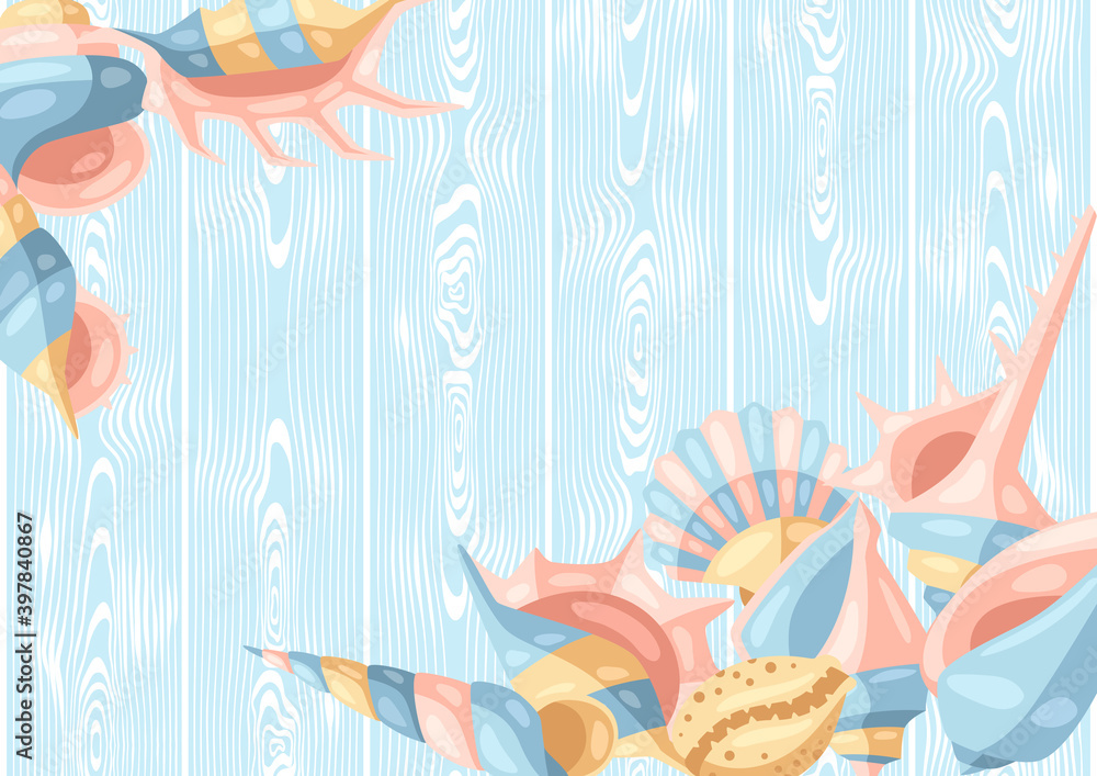 Background with seashells. Background with seashells.