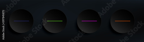 minus sign dark badge color set. Simple thin line, outline vector of material icons for ui and ux, website or mobile application