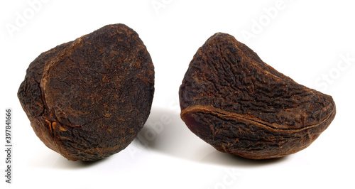 Dried Cola Nut on white Background Isolated