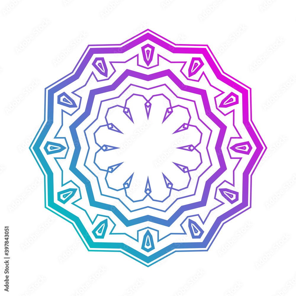 abstract round mandala design. mosque decoration. traditional ornament