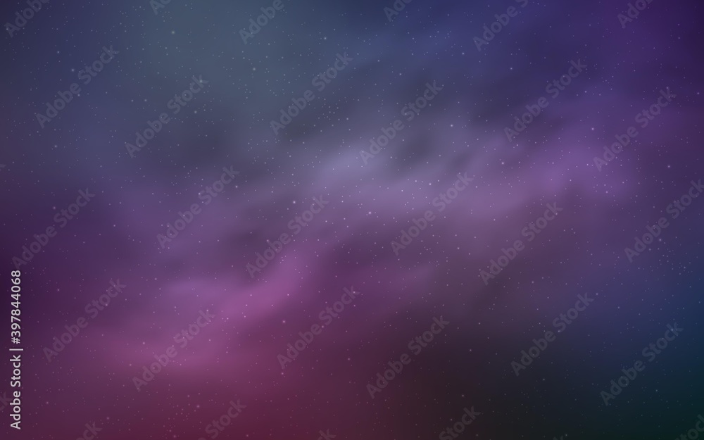 Dark Pink, Blue vector template with space stars.