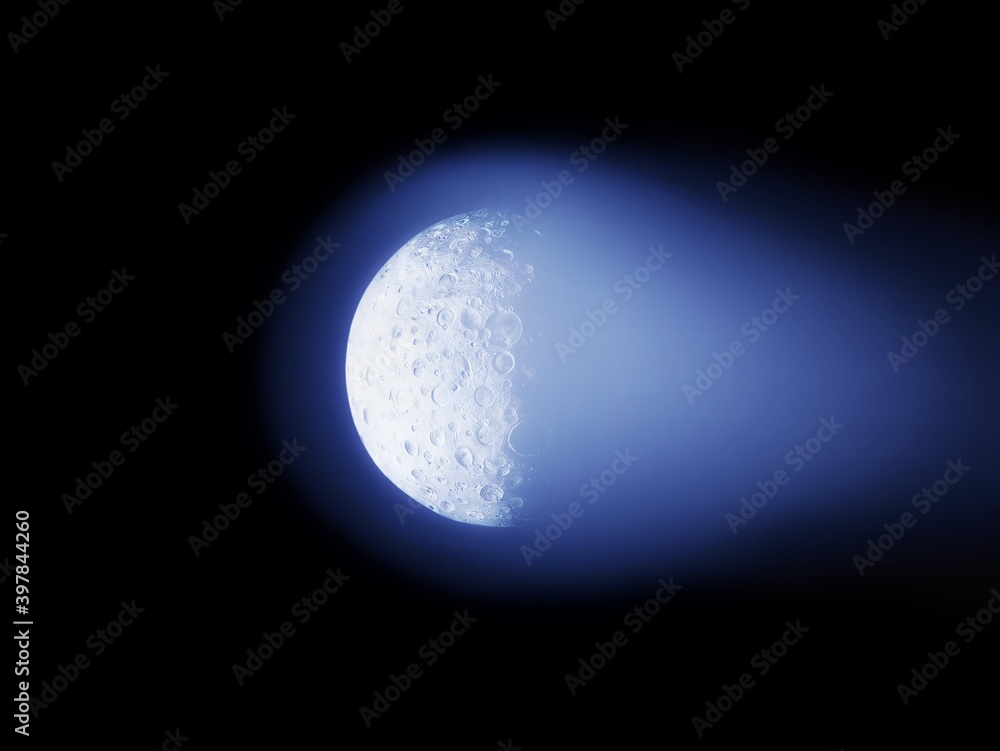 surface of a large glowing comet on a black background surface of a large glowing comet on a black background