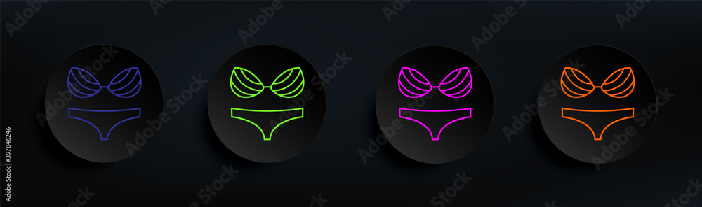 swimsuit dark badge color set. Simple thin line, outline vector of clothes icons for ui and ux, website or mobile application swimsuit dark badge color set. Simple thin line, outline vector of clothes icons for ui and ux, website or mobile application