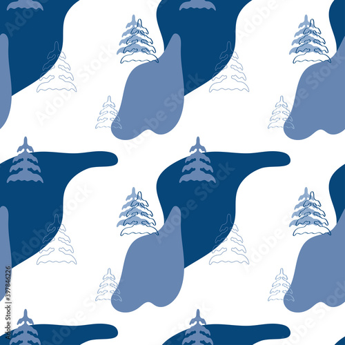 Holiday seamless pattern. Christmas decoration for gift wrapping paper, fabric, clothing, textile, surface textures, scrapbook.