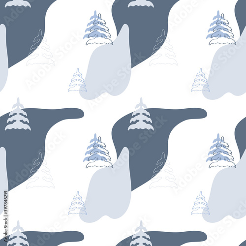 Holiday seamless pattern. Christmas decoration for gift wrapping paper, fabric, clothing, textile, surface textures, scrapbook.