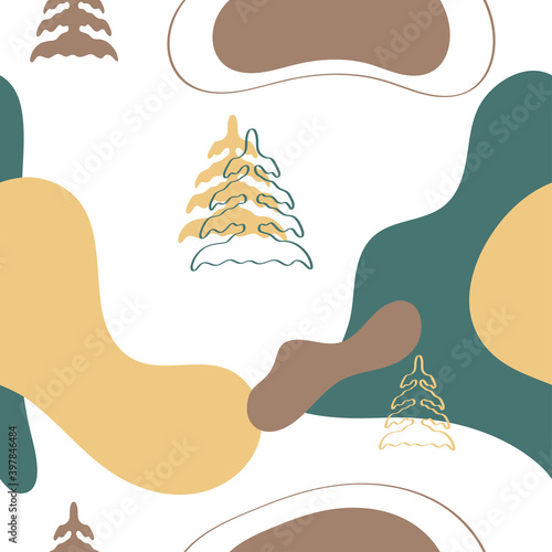Holiday seamless pattern. Christmas decoration for gift wrapping paper, fabric, clothing, textile, surface textures, scrapbook.