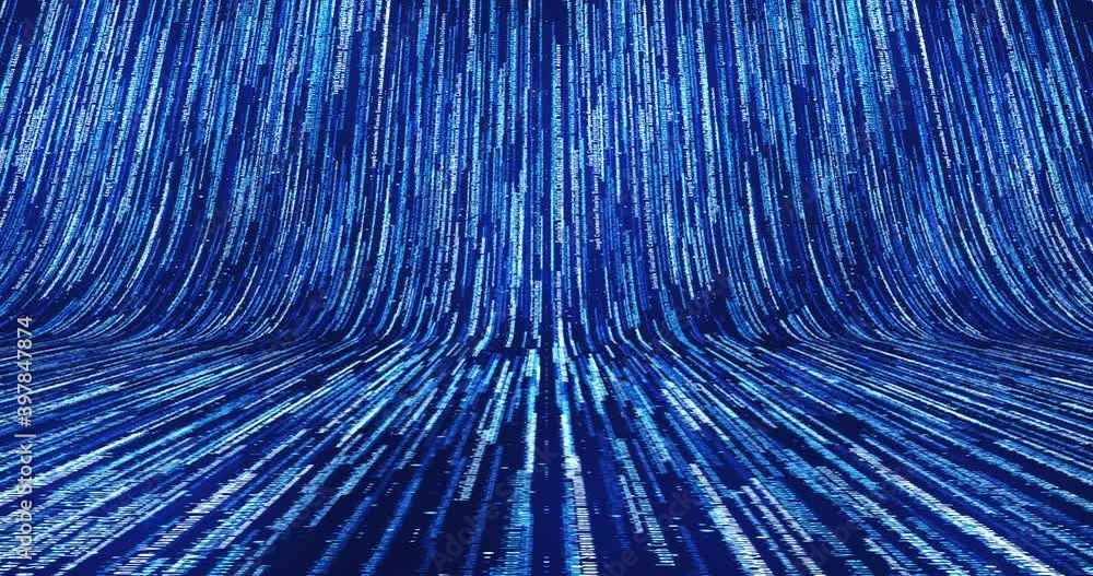 Computer Codes Moving Slowly. Futuristic Tech Background. Numbers And ...